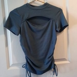 Ribbed chest cut top